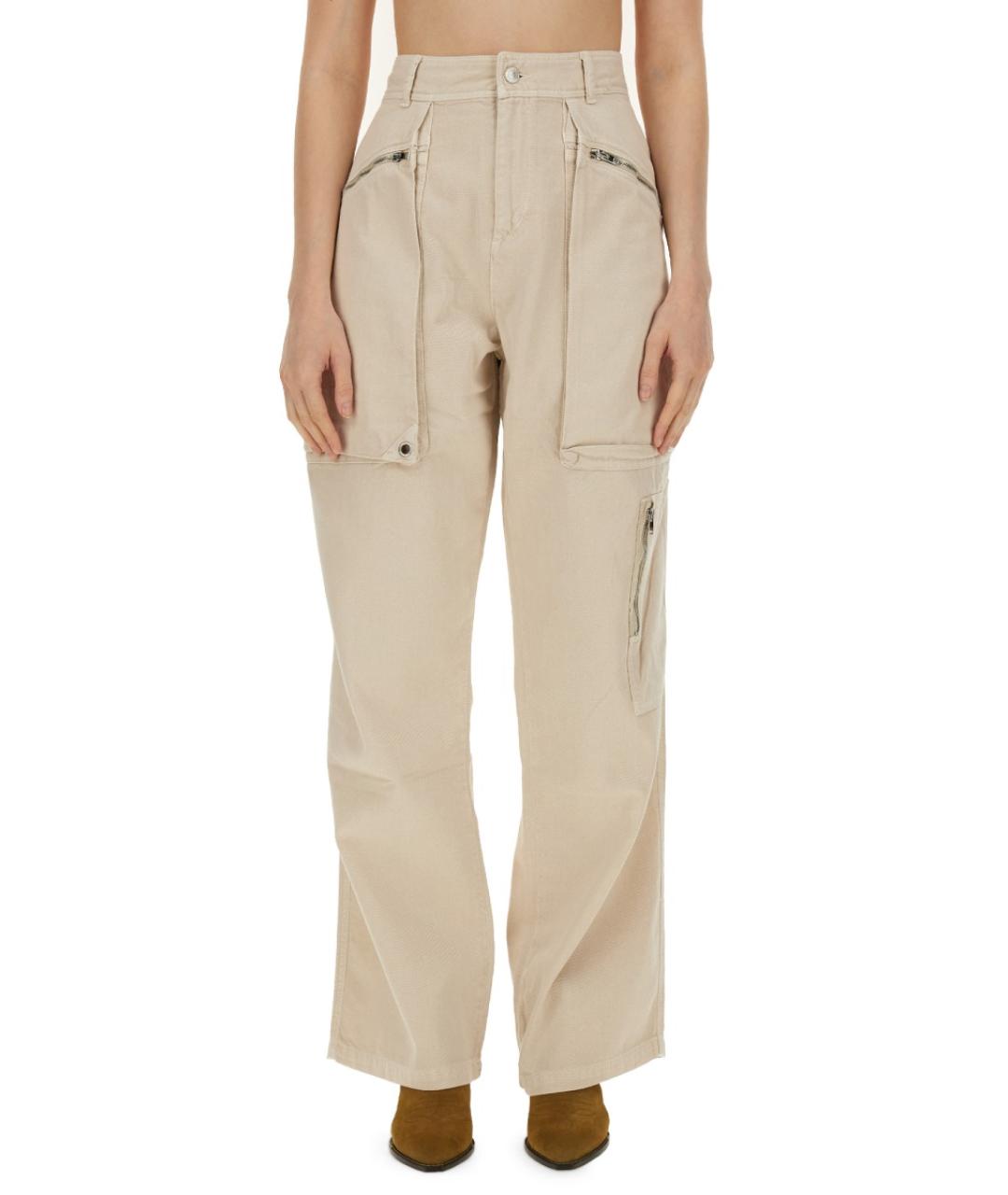 ISABEL MARANT Розовые хлопковые прямые брюки, фото 5