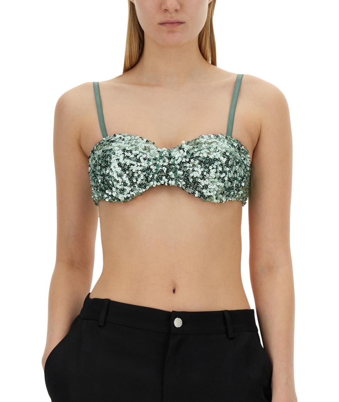 MOSCHINO JEANS Синяя полиэстеровая майка, фото 4