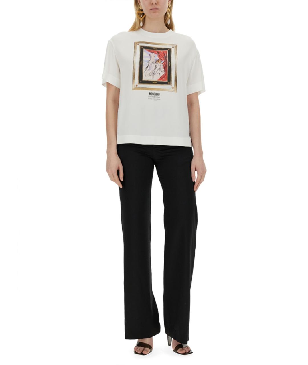 MOSCHINO Белая ацетатная футболка, фото 2