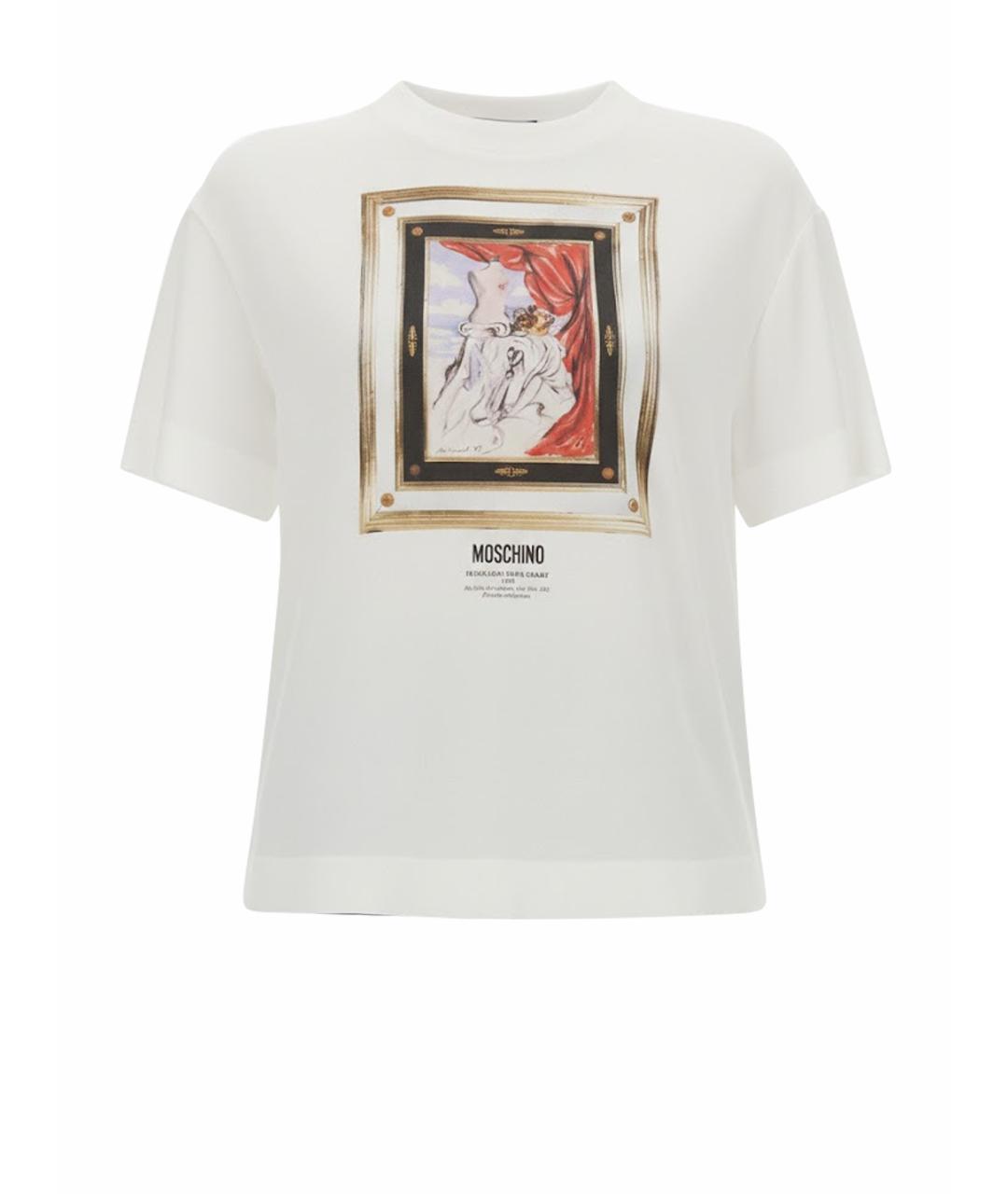 MOSCHINO Белая ацетатная футболка, фото 1