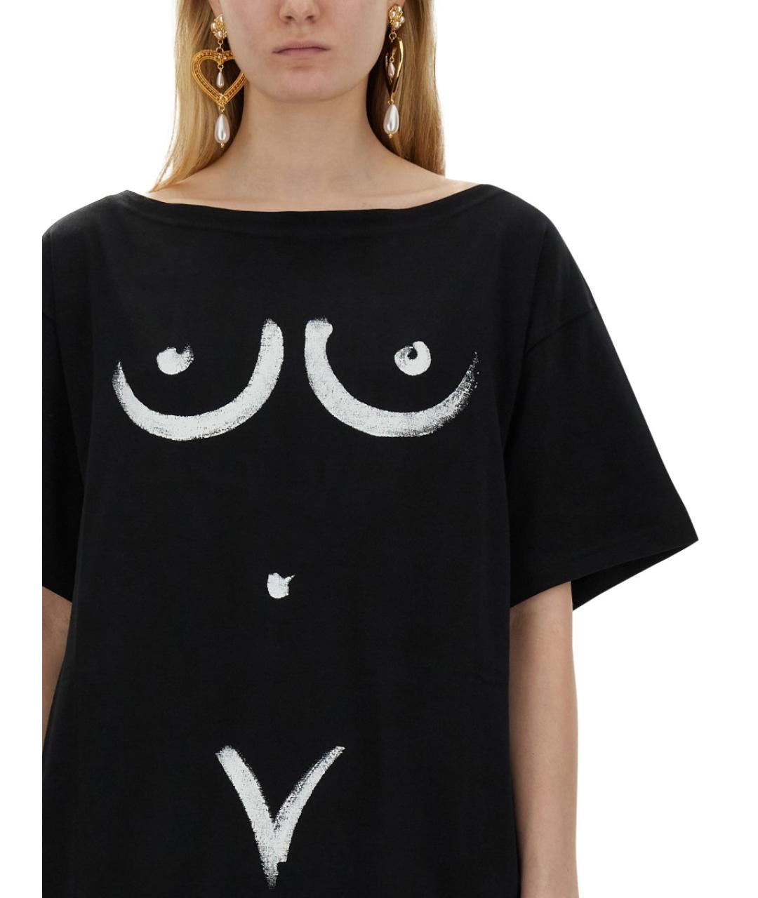 MOSCHINO Черная хлопковая футболка, фото 4