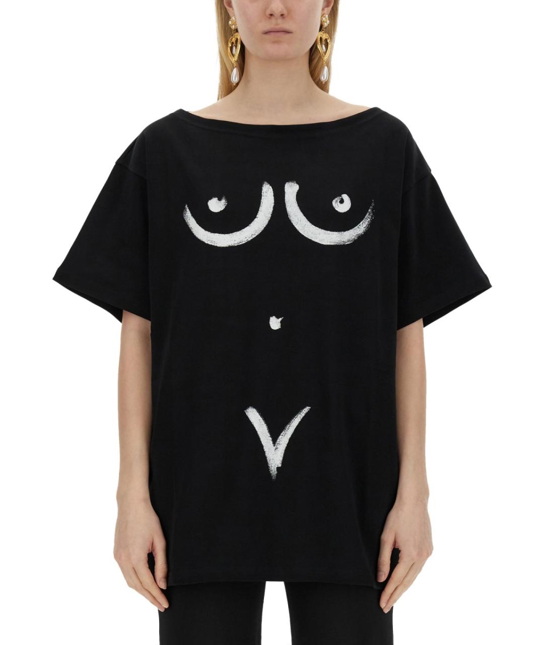 MOSCHINO Черная хлопковая футболка, фото 5