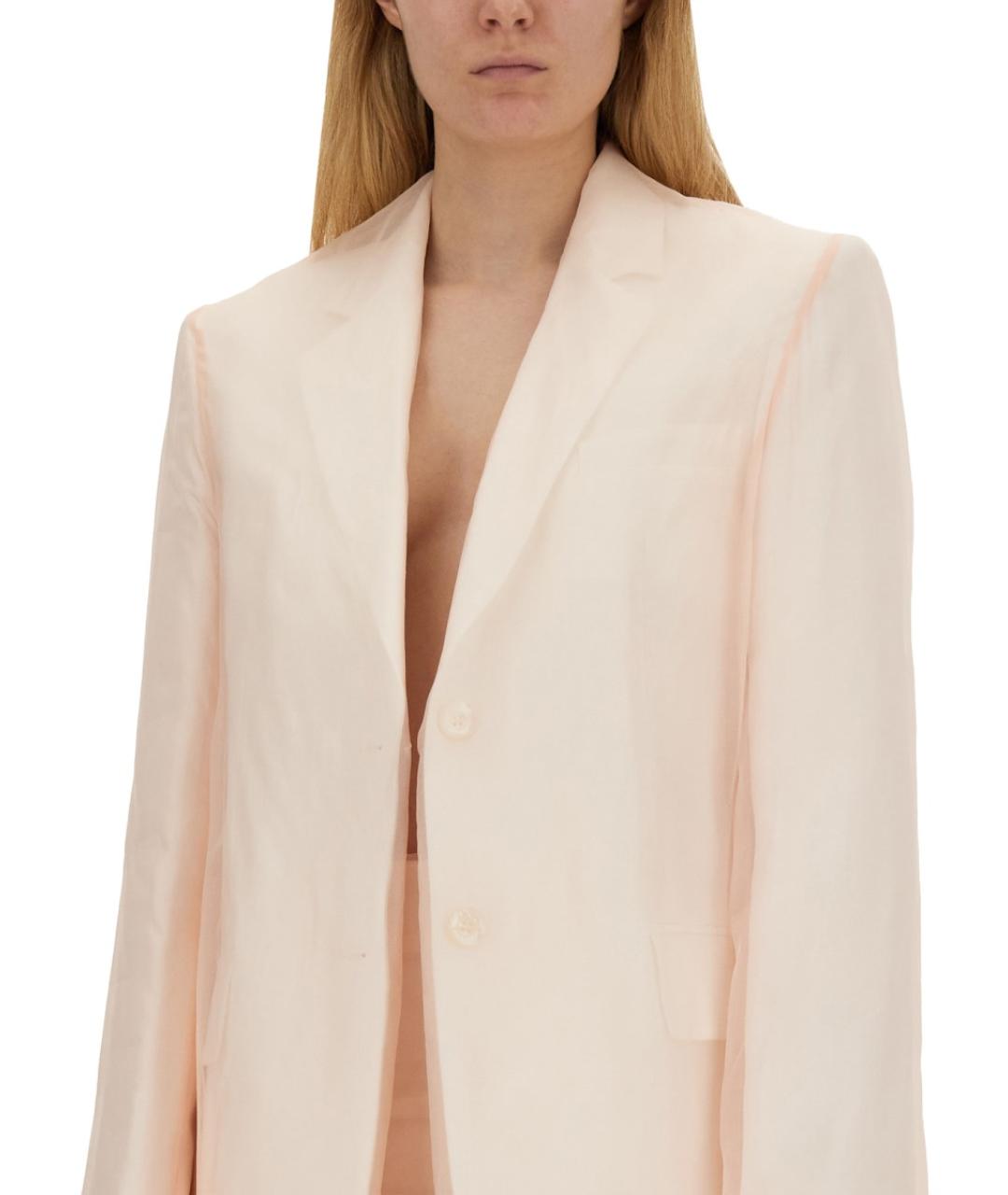 SPORTMAX Розовый шелковый жакет/пиджак, фото 4