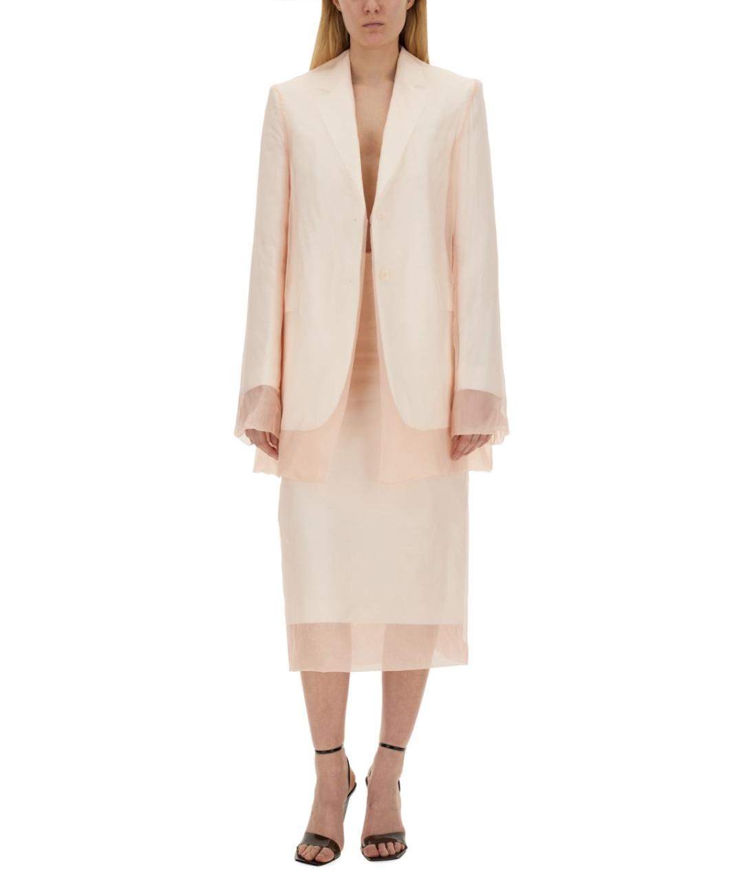 SPORTMAX Розовый шелковый жакет/пиджак, фото 2