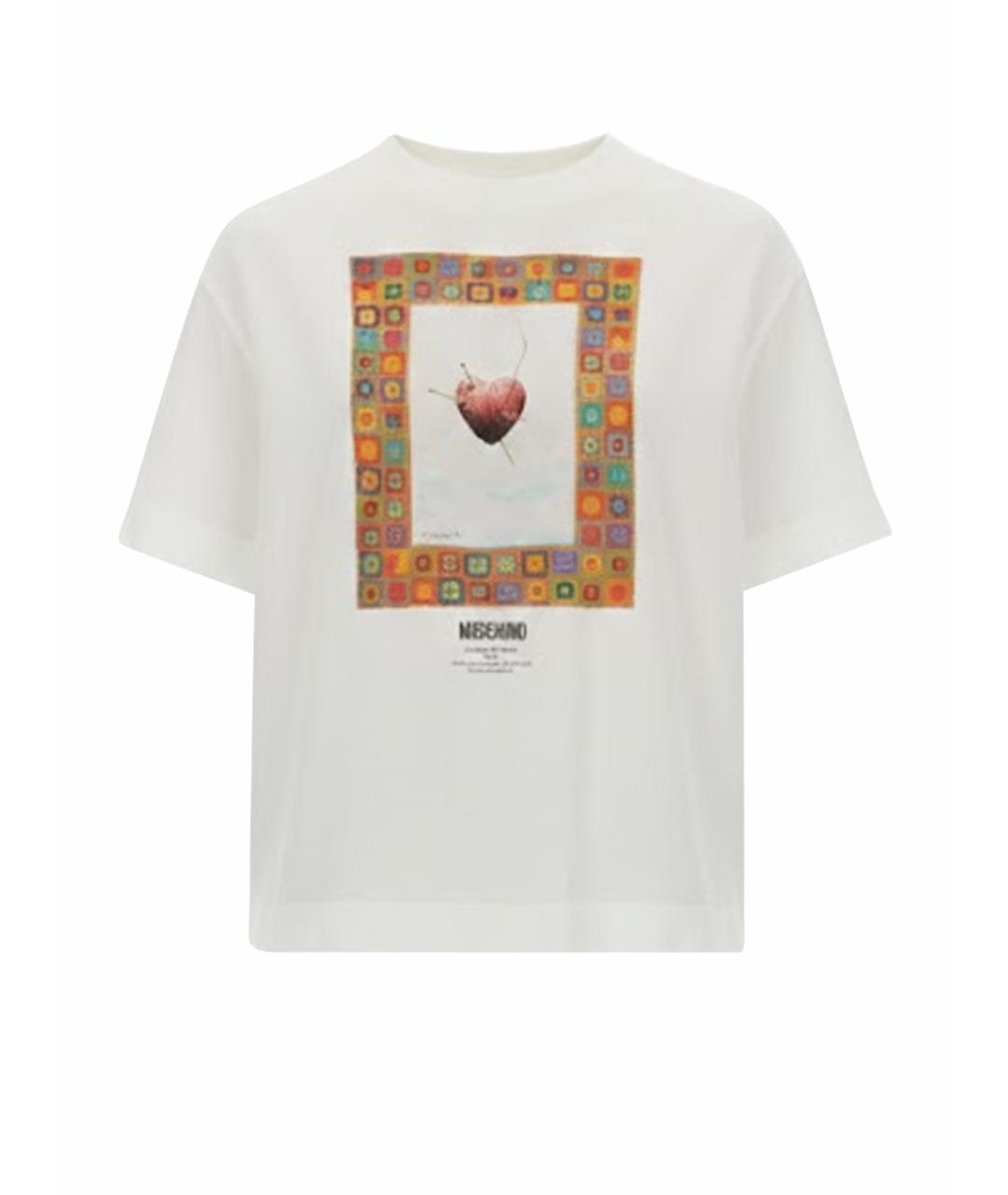 MOSCHINO Белая ацетатная футболка, фото 1