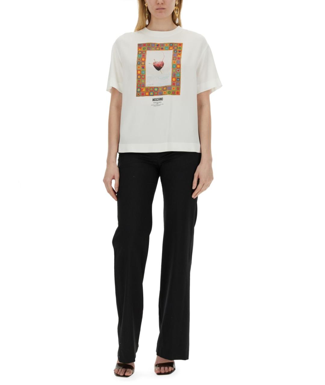 MOSCHINO Белая ацетатная футболка, фото 2