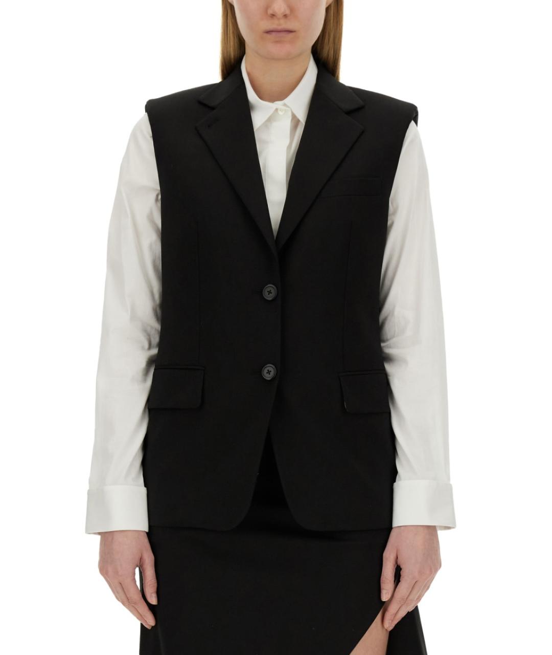 HELMUT LANG Черный шерстяной жилет, фото 5