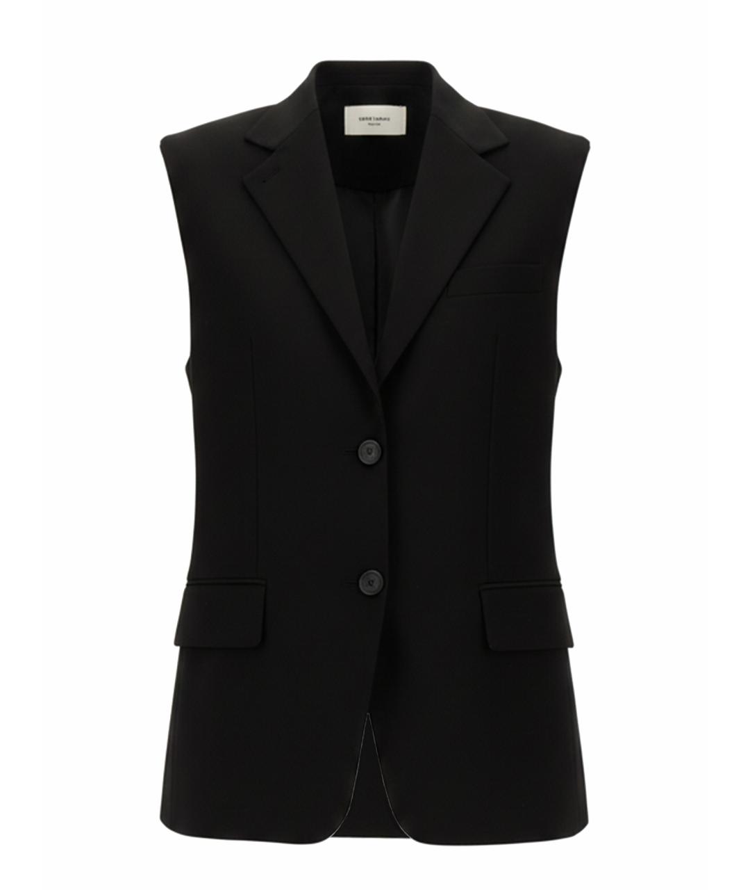 HELMUT LANG Черный шерстяной жилет, фото 1