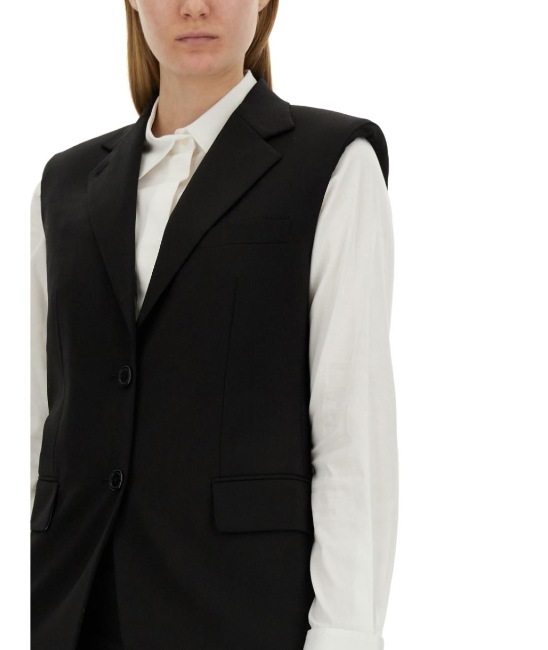 HELMUT LANG Черный шерстяной жилет, фото 4