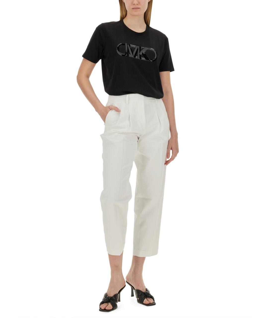 MICHAEL KORS Белые хлопковые прямые брюки, фото 2