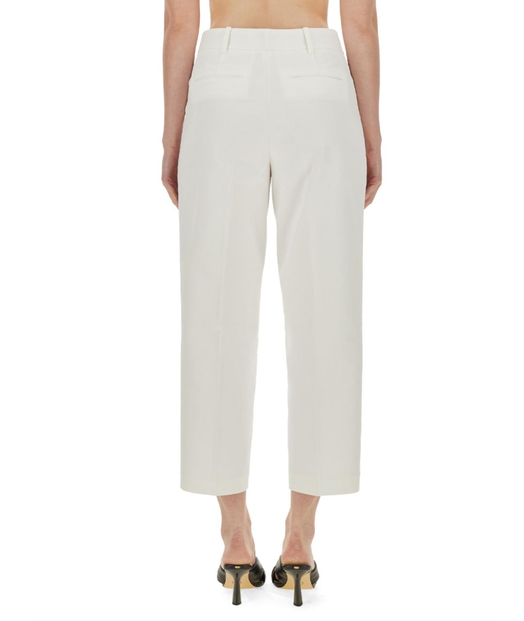 MICHAEL KORS Белые хлопковые прямые брюки, фото 3