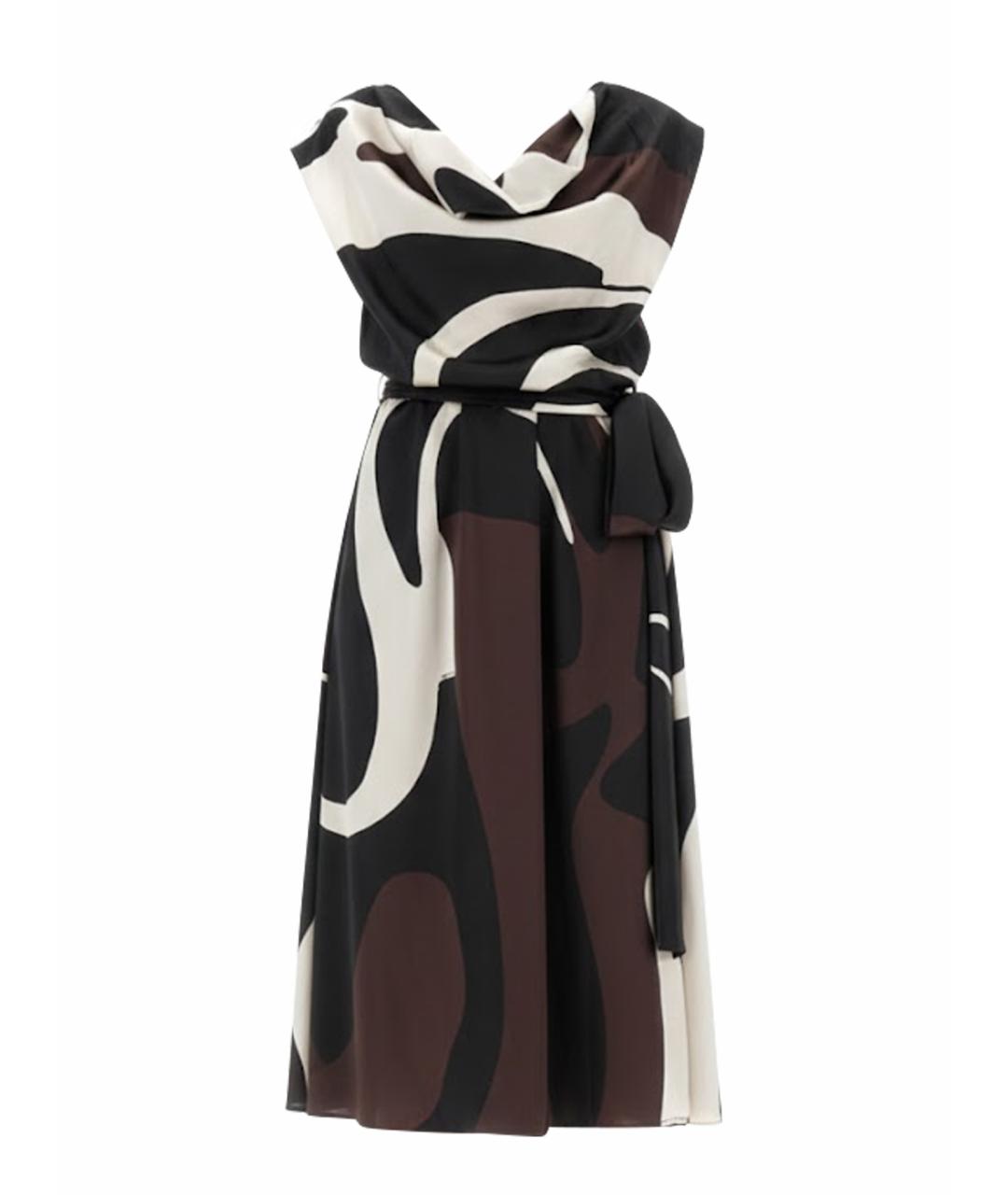 KITON Коричневое шелковое повседневное платье, фото 1