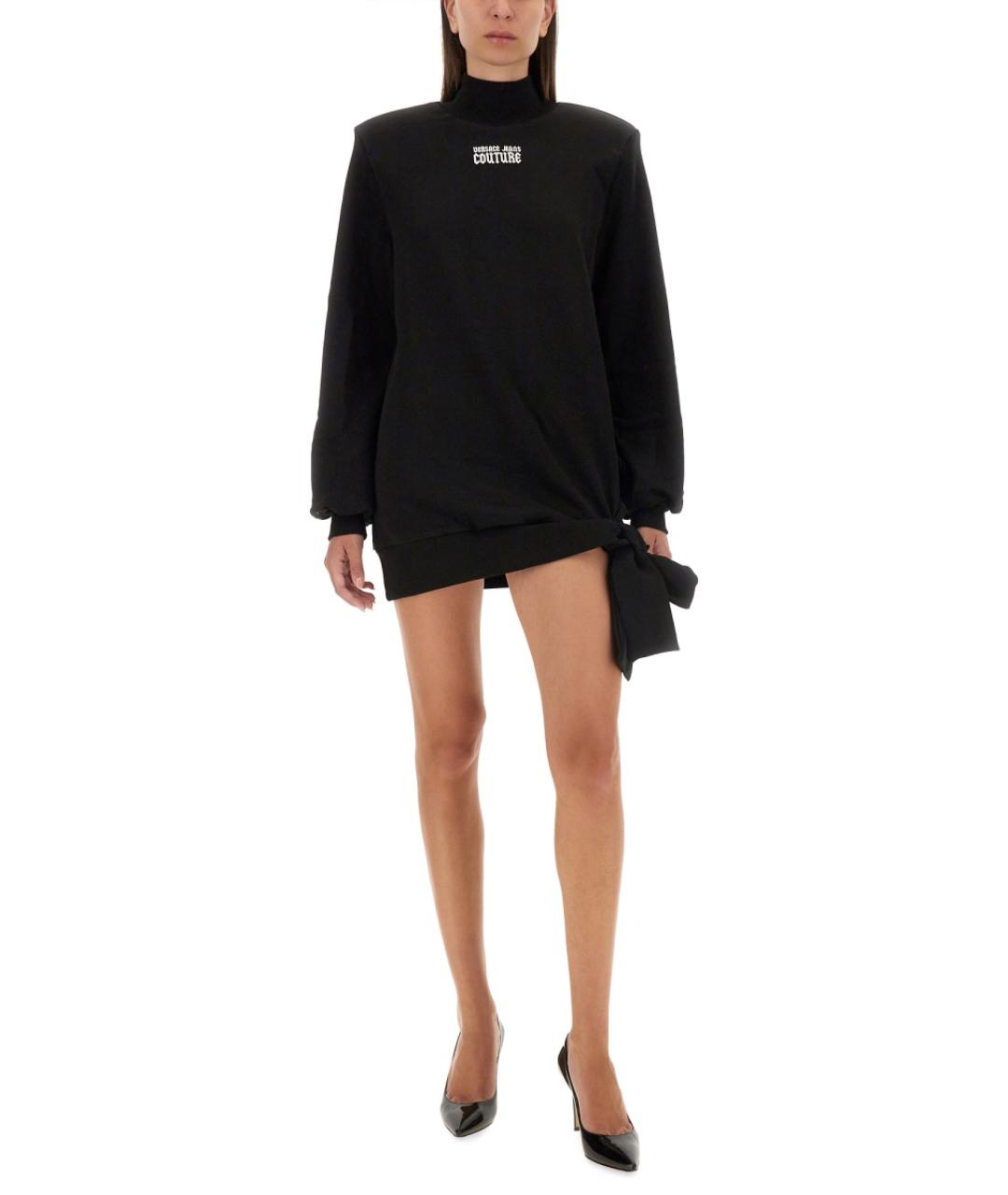 VERSACE JEANS COUTURE Черное хлопковое повседневное платье, фото 2