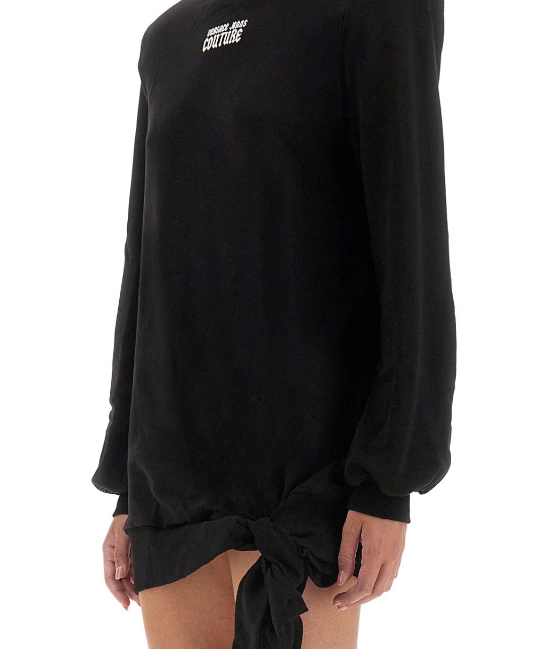 VERSACE JEANS COUTURE Черное хлопковое повседневное платье, фото 4
