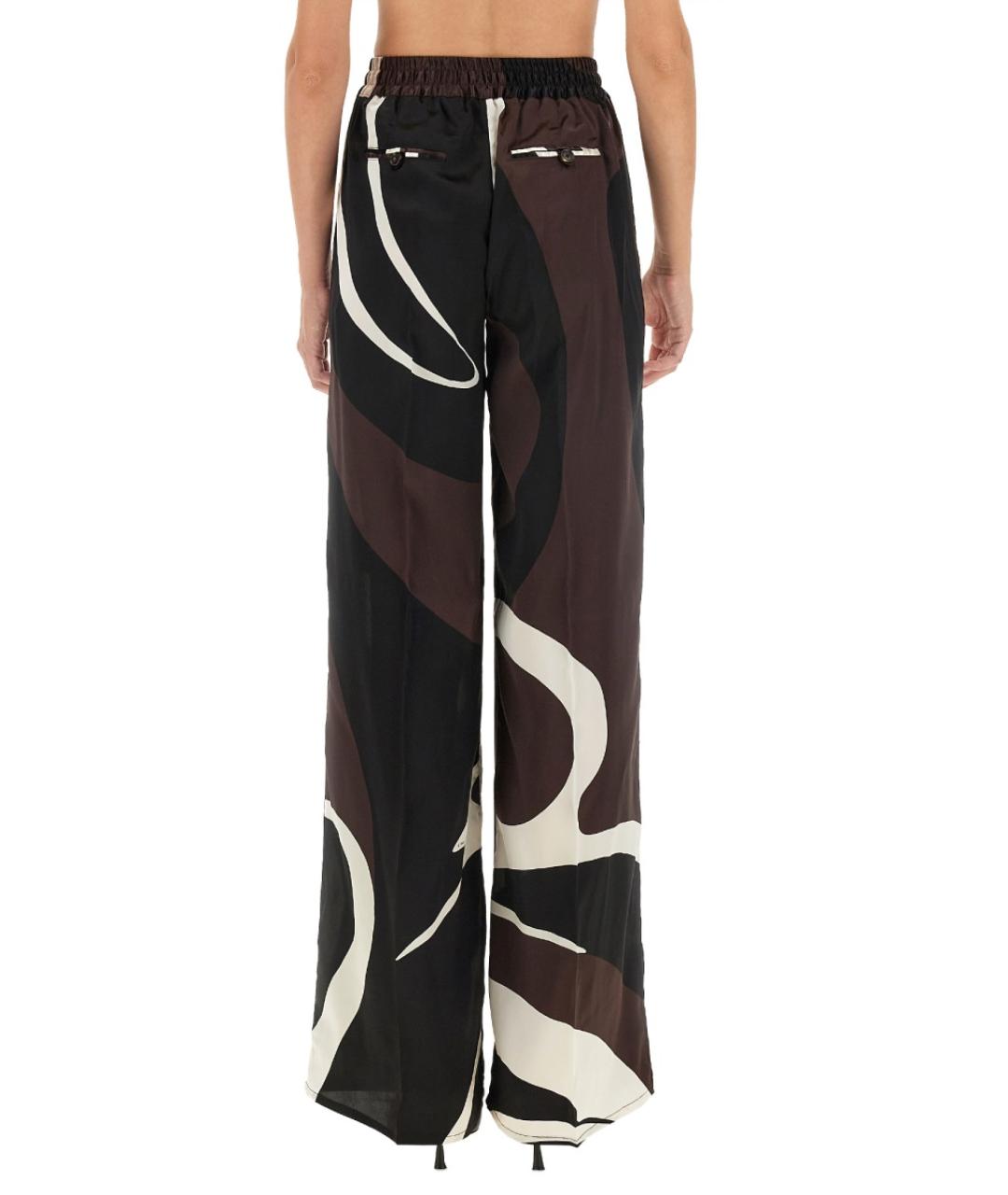 KITON Коричневые шелковые прямые брюки, фото 3