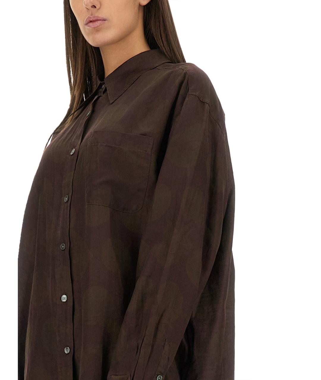 OUR LEGACY Коричневая хлопковая рубашка, фото 4
