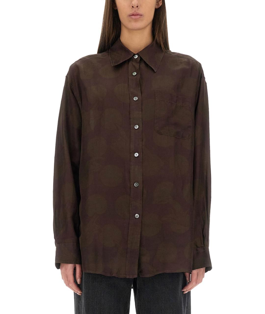 OUR LEGACY Коричневая хлопковая рубашка, фото 5