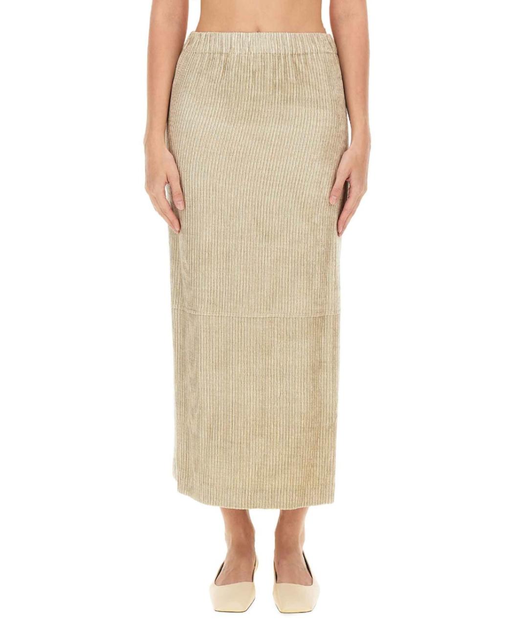 ALYSI Бежевая вискозная юбка миди, фото 5