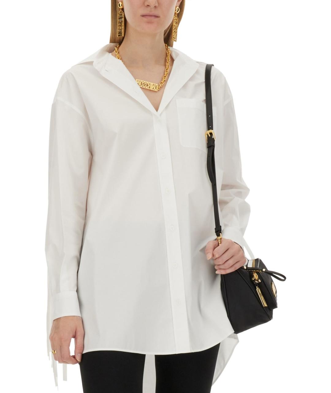 MOSCHINO Белая хлопковая рубашка, фото 4