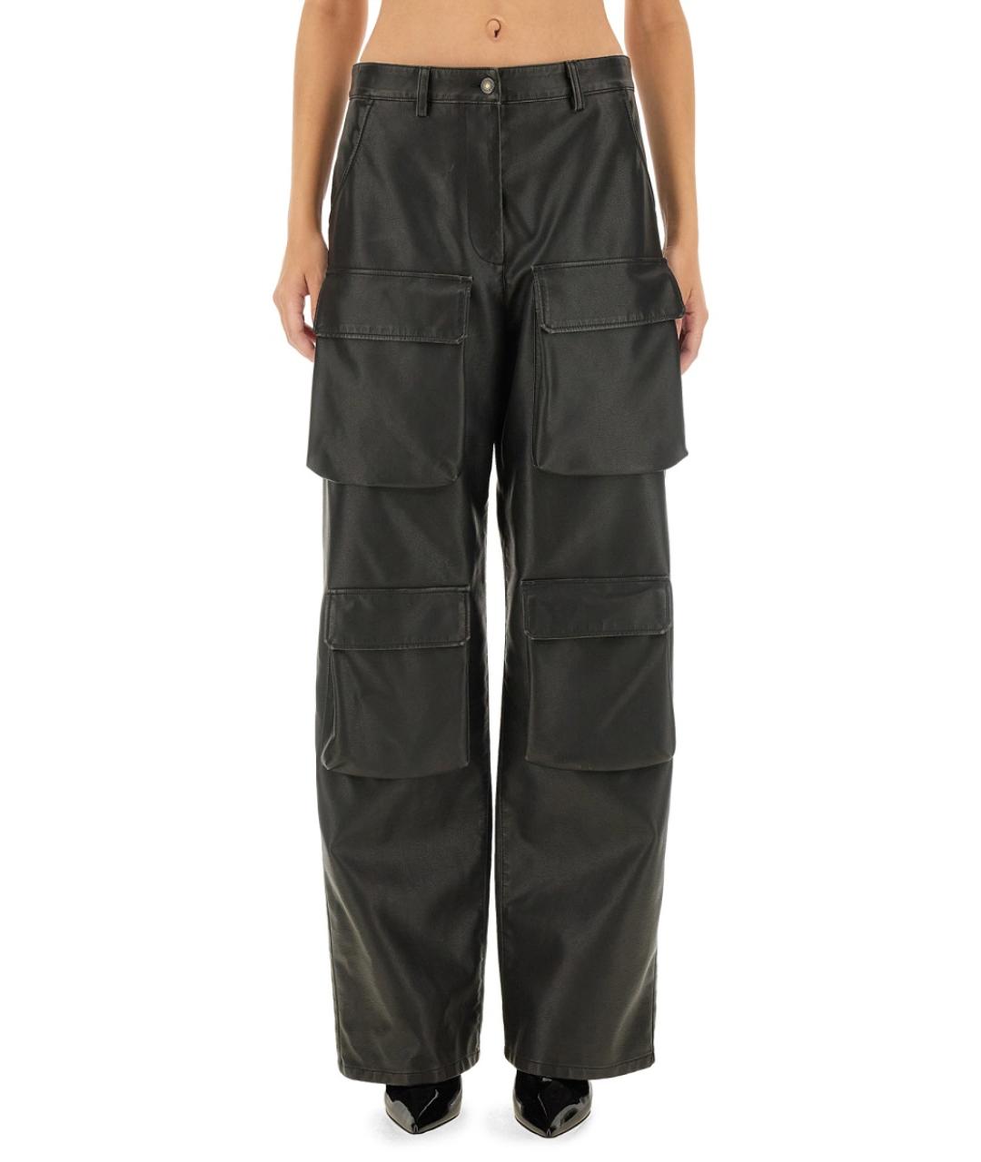 MSGM Черные вискозные прямые брюки, фото 5