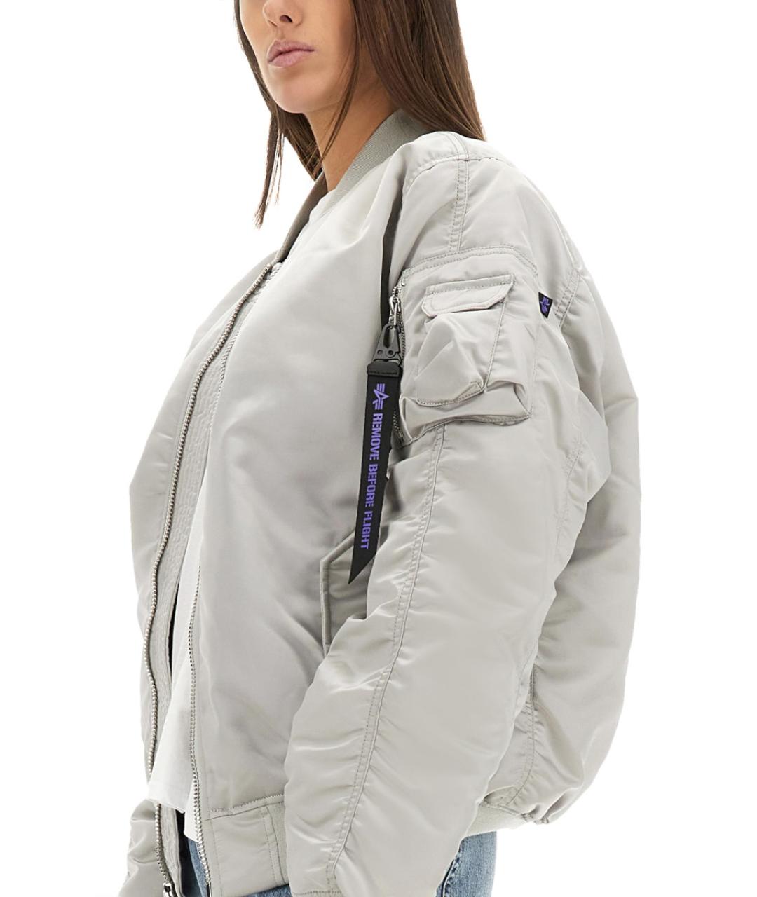 ALPHA INDUSTRIES Серая полиамидовая куртка, фото 6