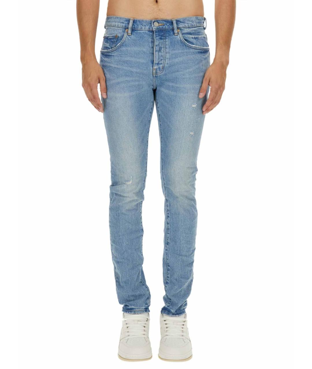 PURPLE Синие хлопковые джинсы скинни, фото 5