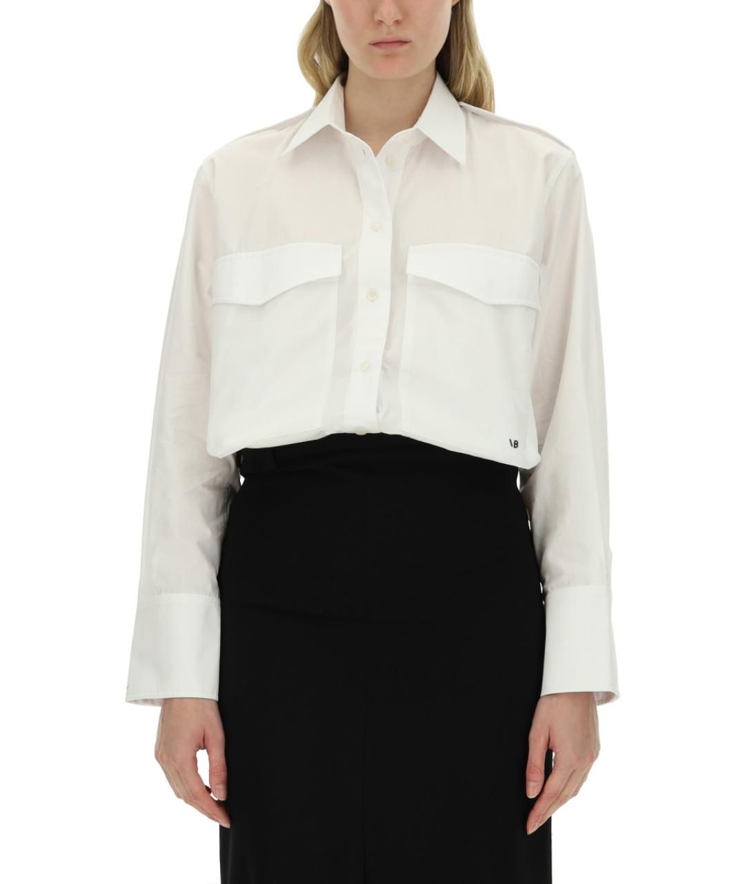 VICTORIA BECKHAM Белая хлопковая рубашка, фото 4