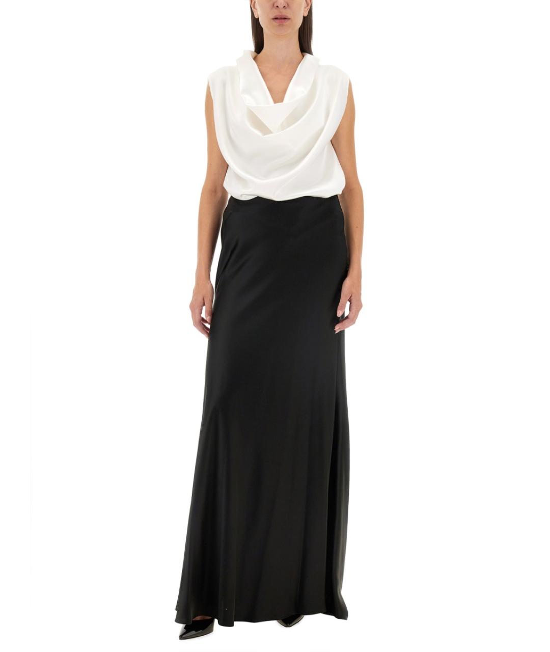 KITON Черная ацетатная юбка макси, фото 3