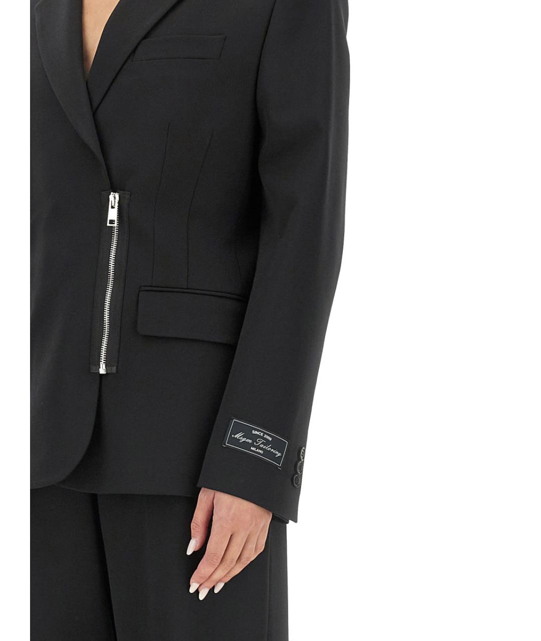 MSGM Черный полиэстеровый жакет/пиджак, фото 4