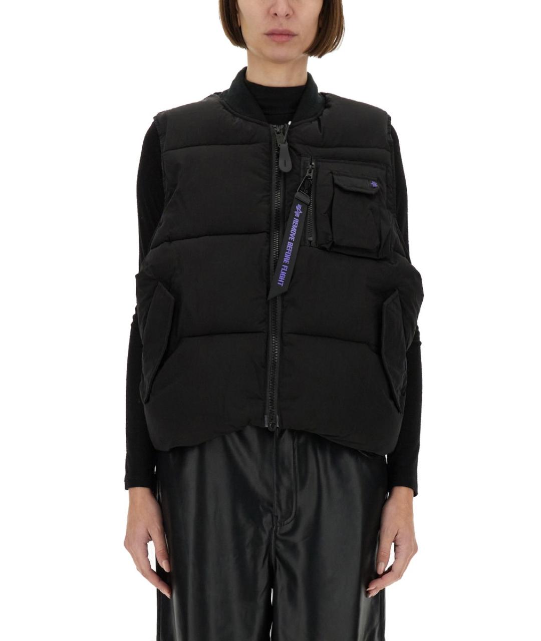 ALPHA INDUSTRIES Черный полиамидовый жилет, фото 6