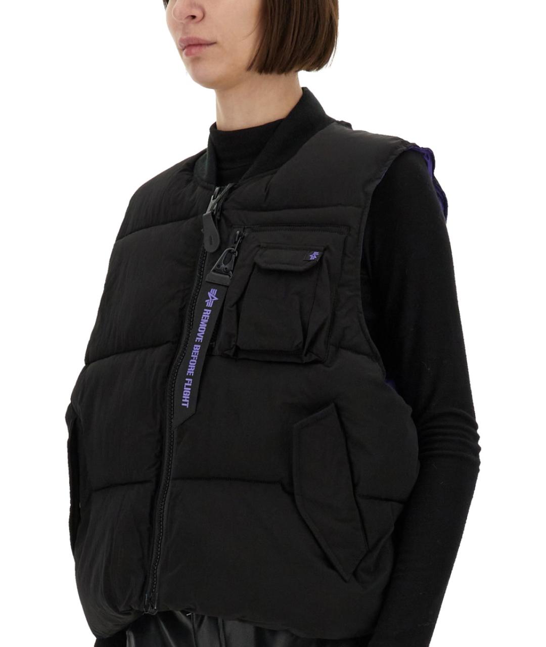 ALPHA INDUSTRIES Черный полиамидовый жилет, фото 5