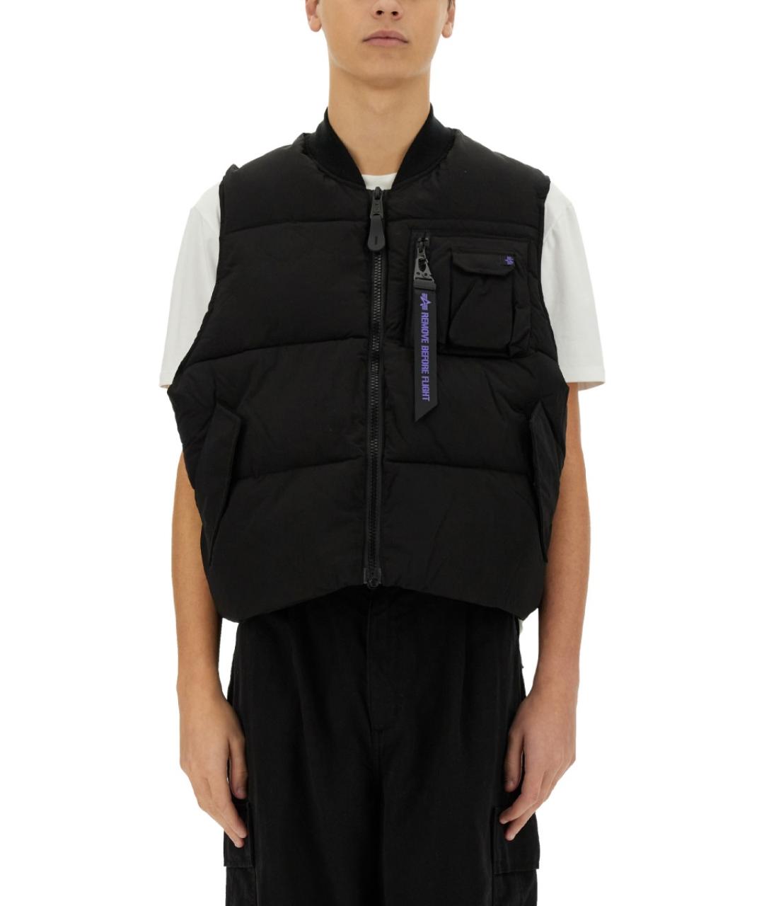 ALPHA INDUSTRIES Черный полиамидовый жилет, фото 9