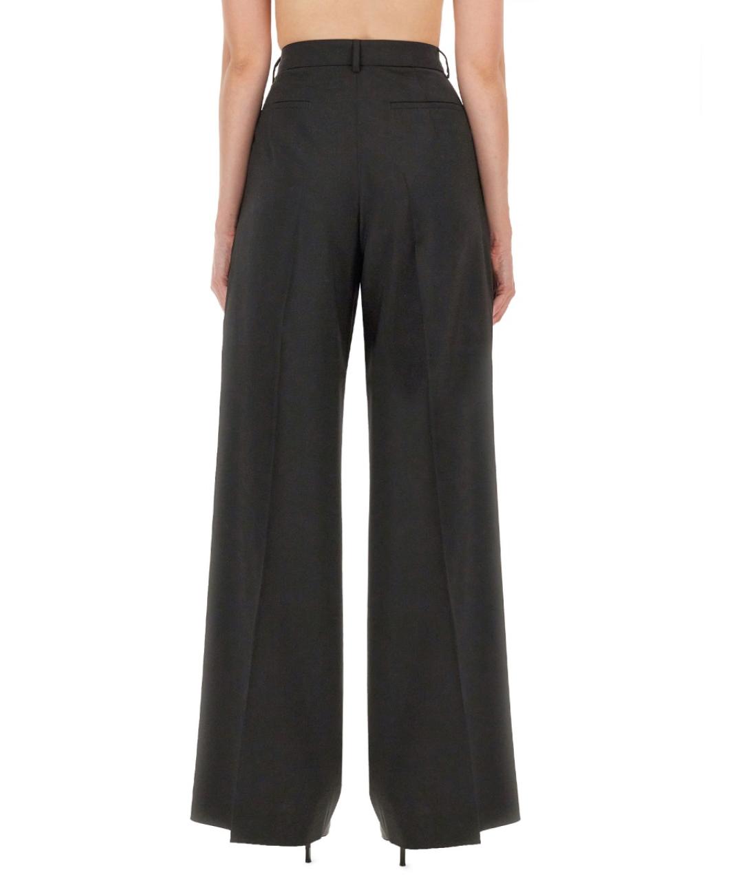 SPORTMAX Черные шерстяные брюки широкие, фото 3