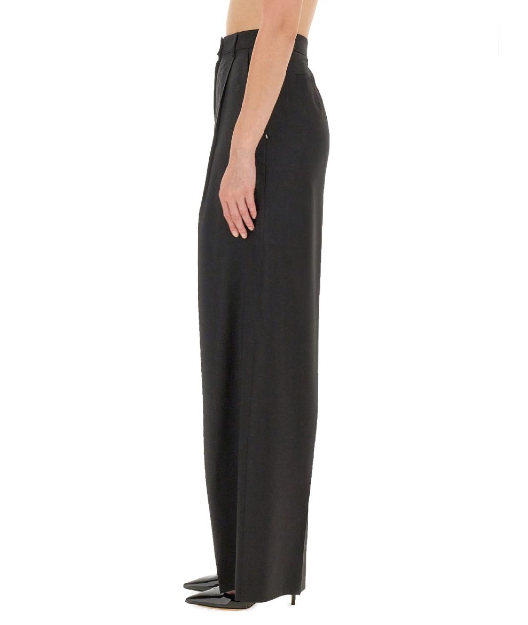 SPORTMAX Черные шерстяные брюки широкие, фото 4