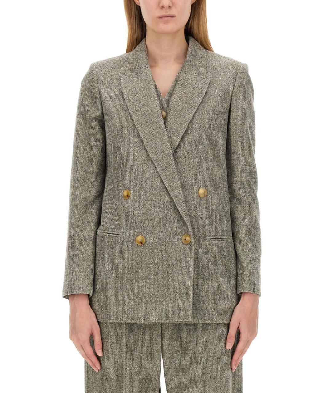 ALYSI Серый вискозный жакет/пиджак, фото 5