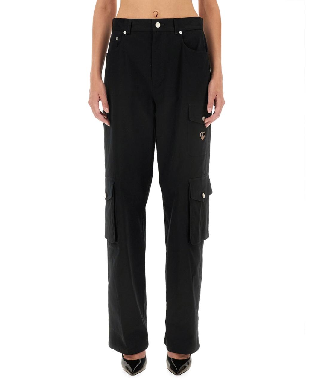 MOSCHINO JEANS Черные хлопковые прямые брюки, фото 5