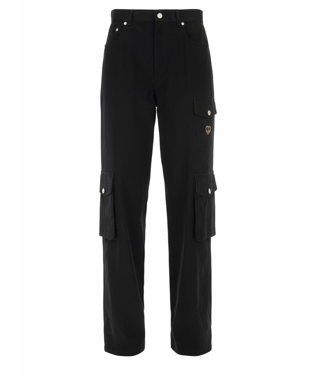 MOSCHINO JEANS Черные хлопковые прямые брюки, фото 1