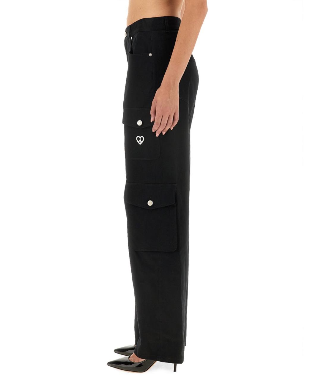 MOSCHINO JEANS Черные хлопковые прямые брюки, фото 4