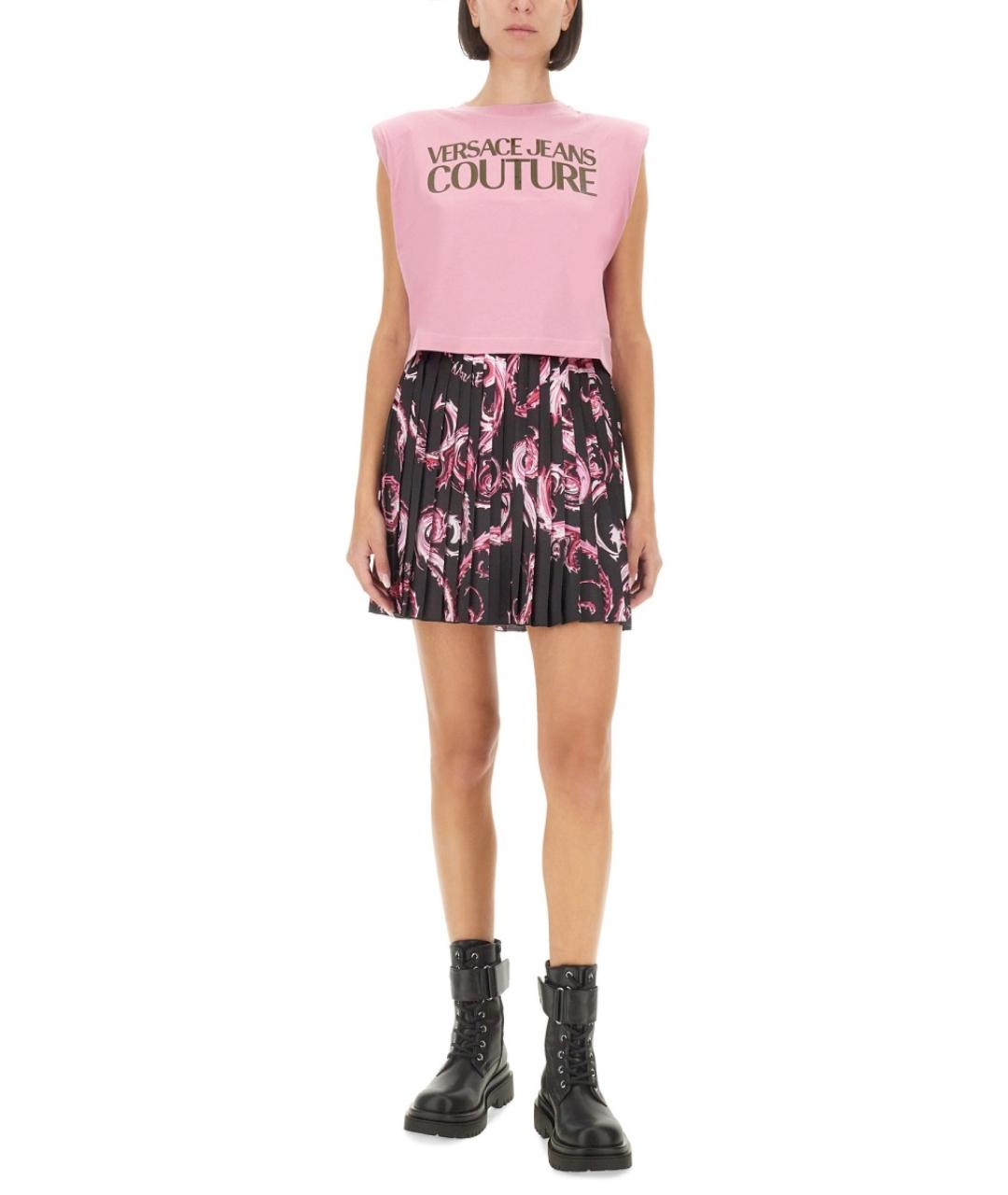 VERSACE JEANS COUTURE Мульти полиэстеровая юбка миди, фото 3