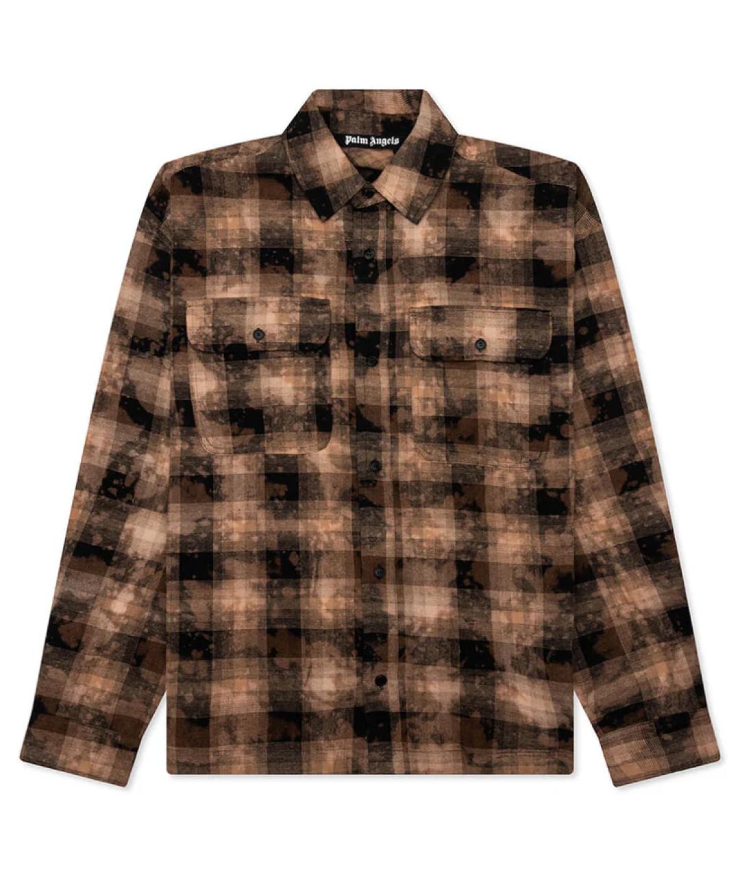 PALM ANGELS Коричневая хлопковая кэжуал рубашка, фото 1