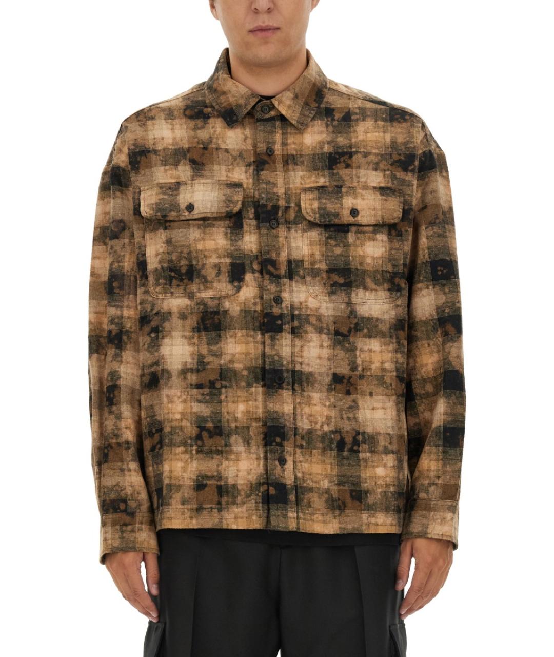 PALM ANGELS Коричневая хлопковая кэжуал рубашка, фото 5