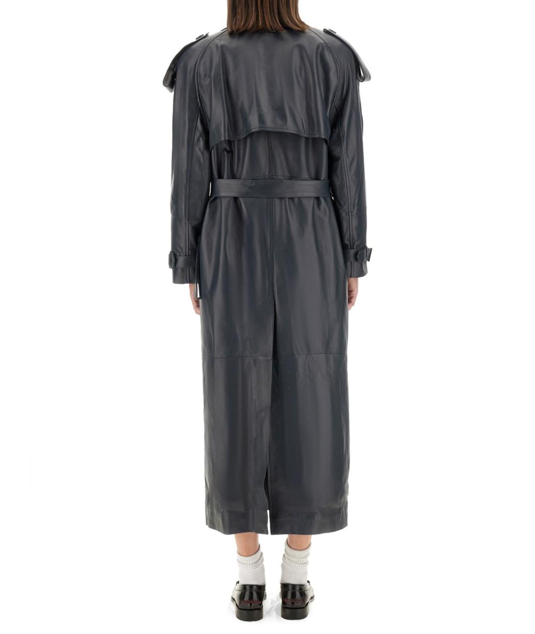 SALVATORE SANTORO Серый кожаный тренч/плащ, фото 3