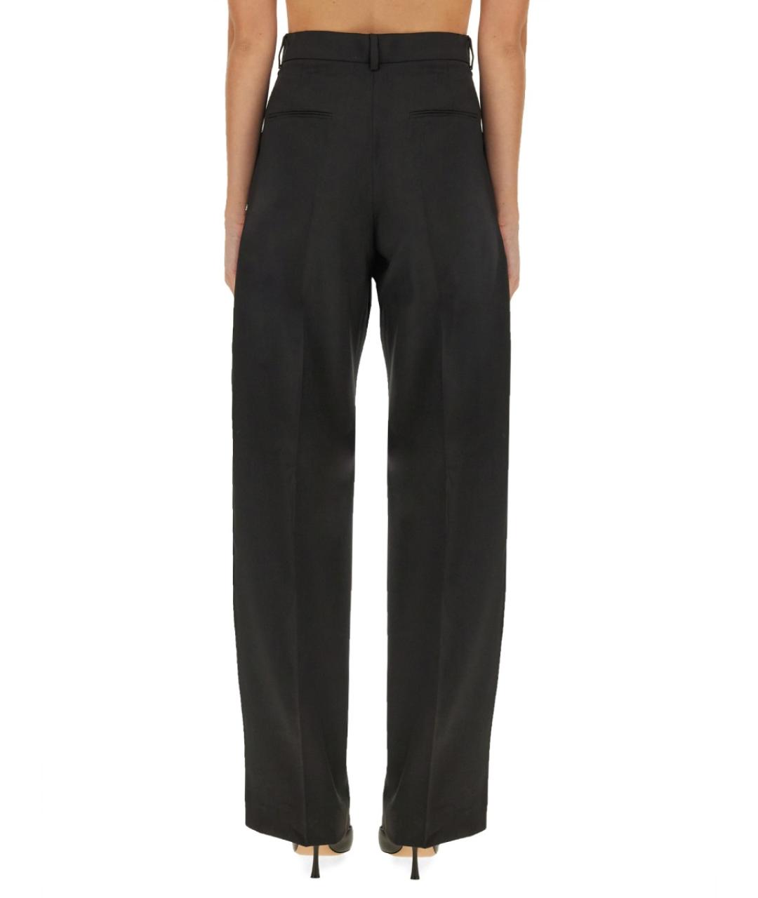 SPORTMAX Черные шерстяные прямые брюки, фото 3