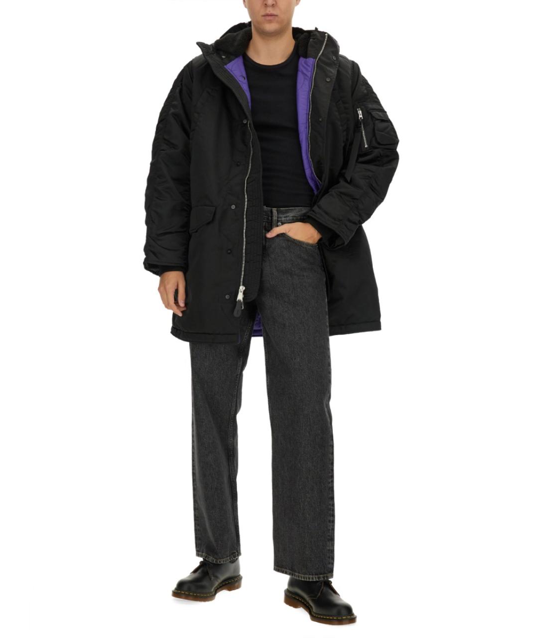 ALPHA INDUSTRIES Черная полиамидовая куртка, фото 2