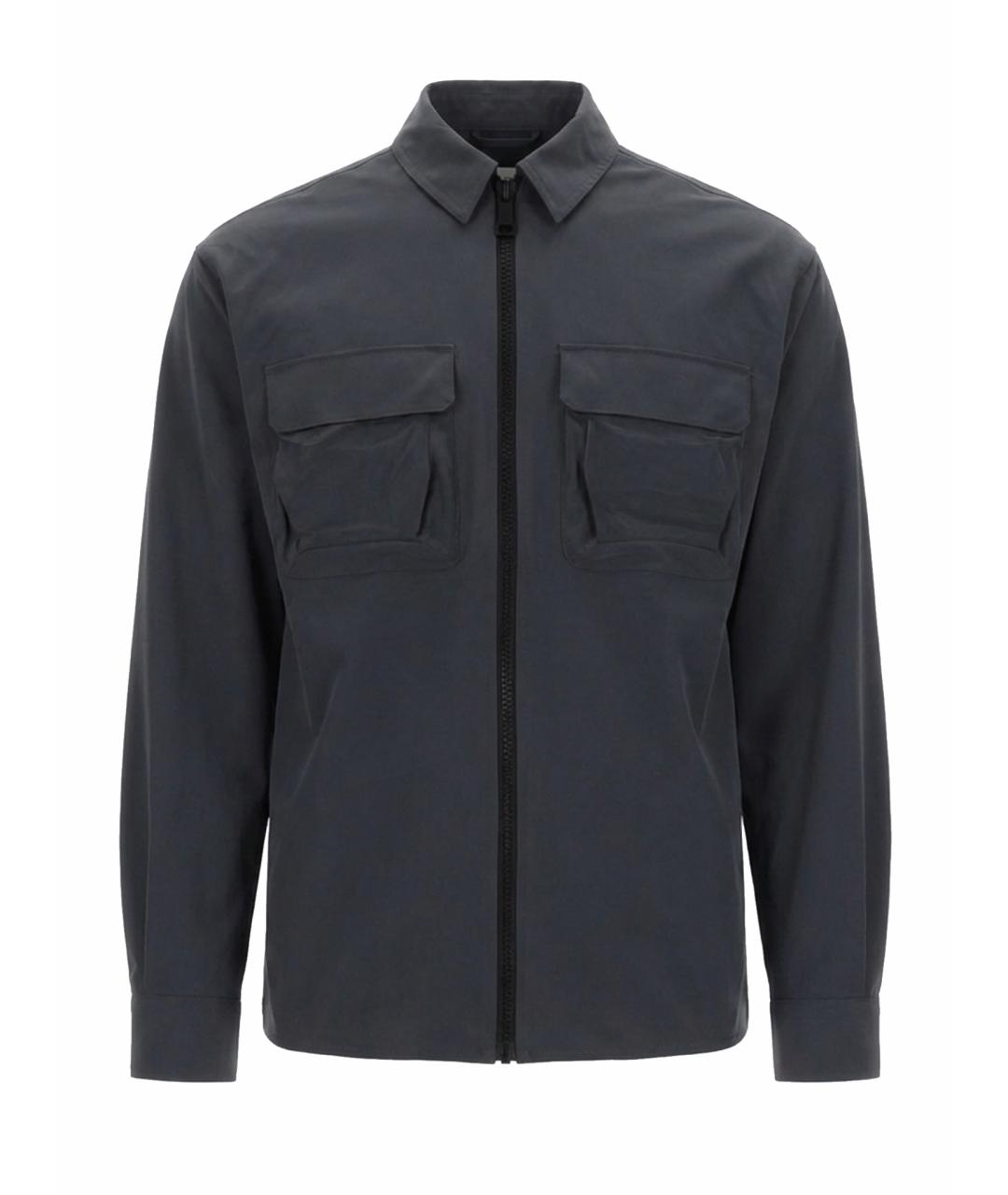 VERSACE JEANS COUTURE Серая хлопко-полиэстеровая кэжуал рубашка, фото 5