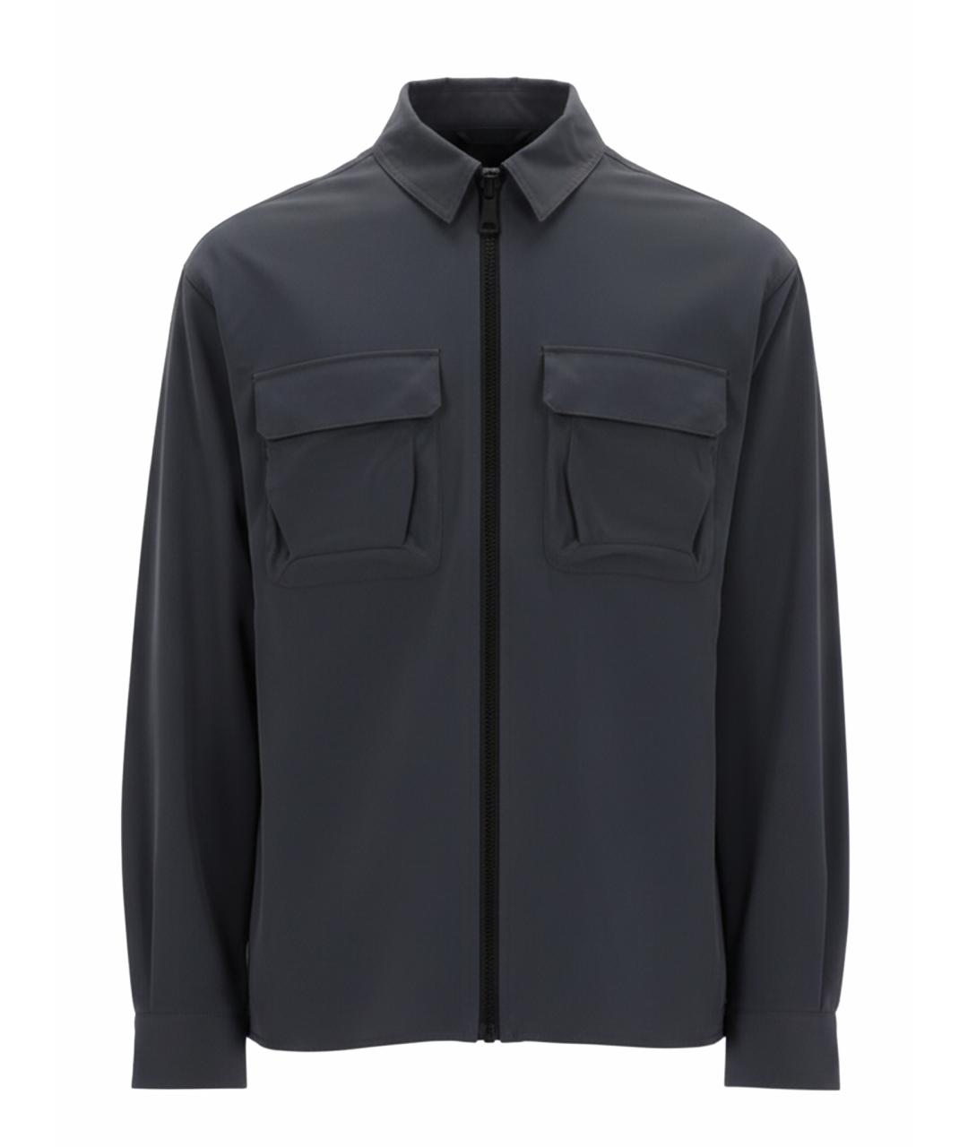 VERSACE JEANS COUTURE Серая хлопко-полиэстеровая кэжуал рубашка, фото 1