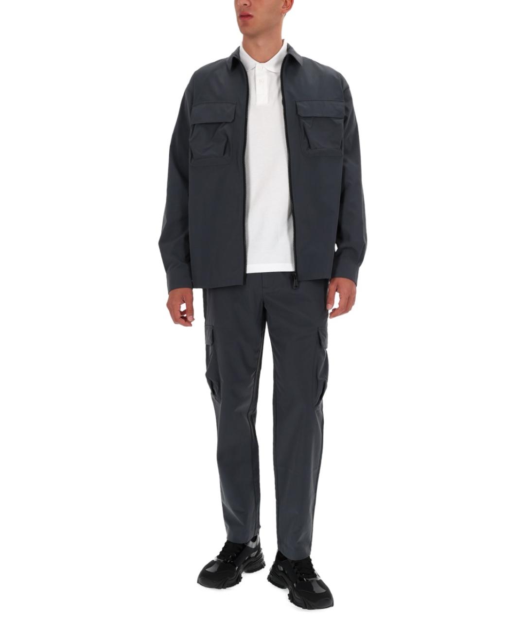 VERSACE JEANS COUTURE Серая хлопко-полиэстеровая кэжуал рубашка, фото 2