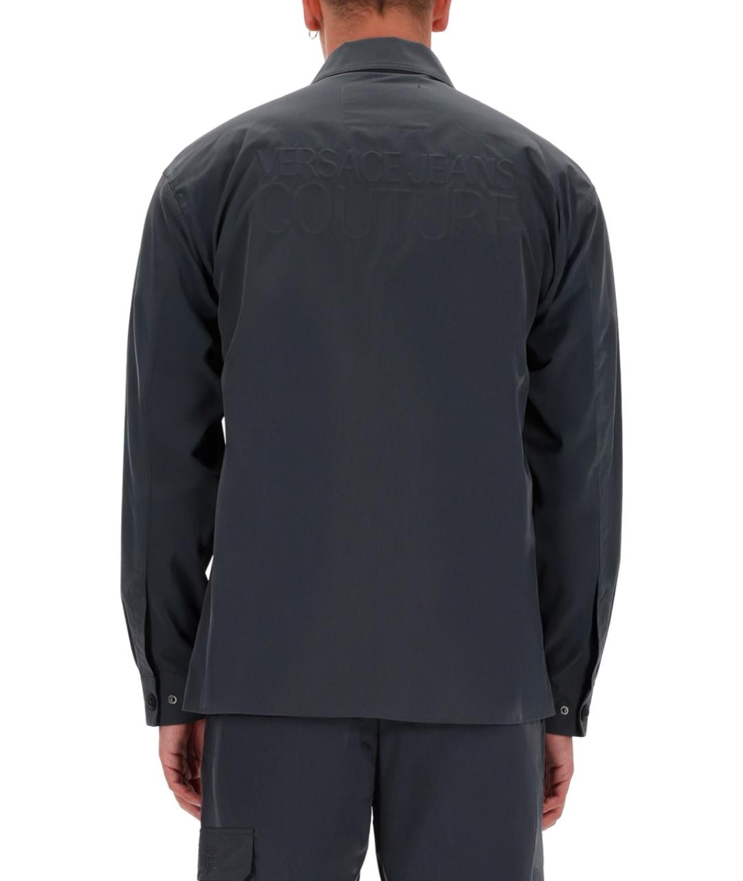 VERSACE JEANS COUTURE Серая хлопко-полиэстеровая кэжуал рубашка, фото 3