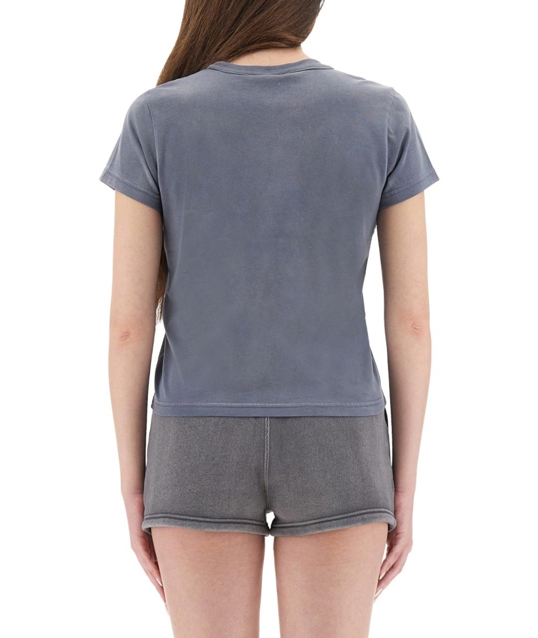 ALEXANDER WANG Синяя хлопковая футболка, фото 3