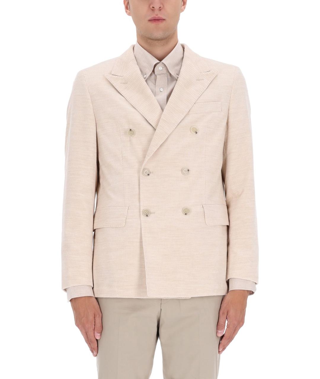HUGO BOSS Бежевый хлопковый пиджак, фото 5